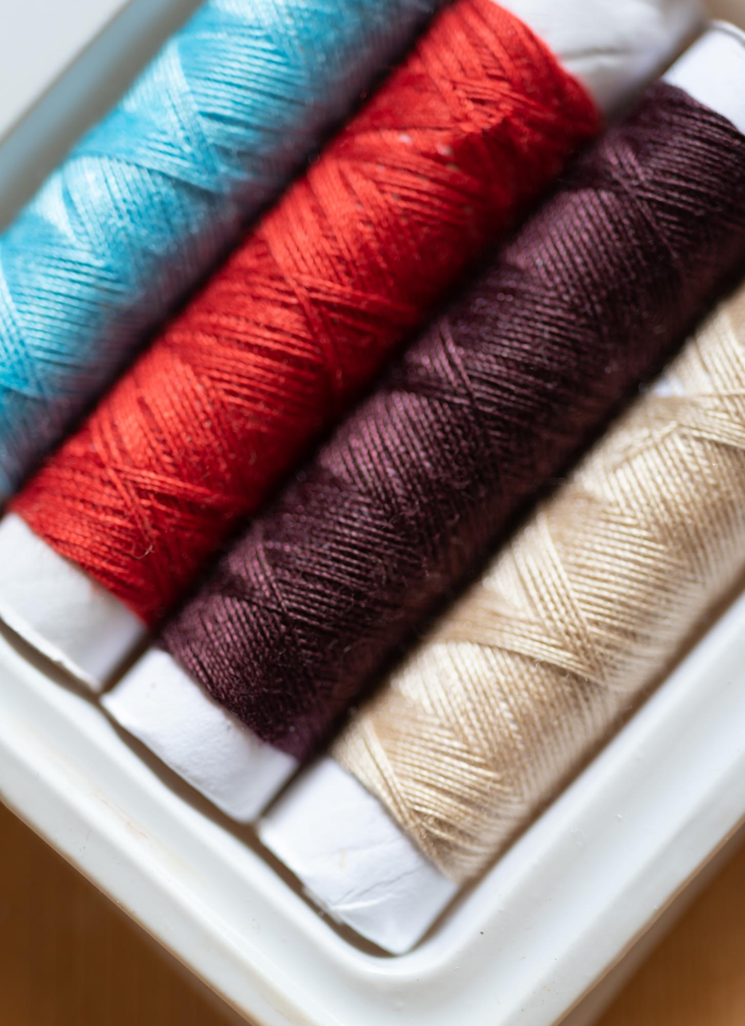 detailed embroidery on fabric — close up